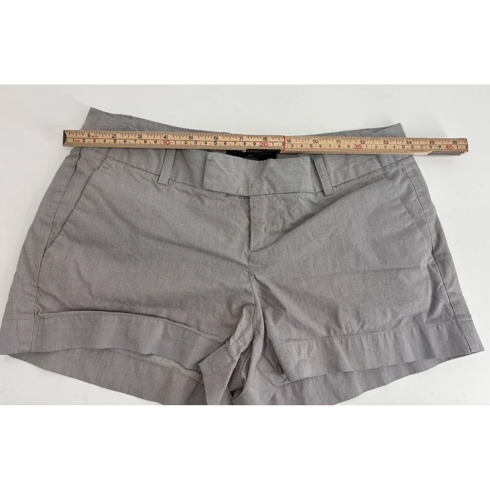 Banana‎ Republic Petites Gray White Striped Cotton Shorts 0P Vintage 2011